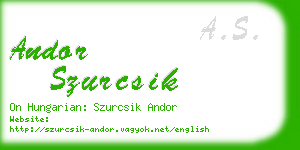 andor szurcsik business card